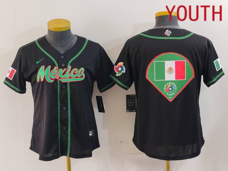 Youth 2024 World Cub Mexico Blank Black Nike MLB Jersey style 13